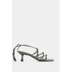 VELEZ - Vélez Sandalias Tacón Viena Cuero Mujer Plata