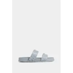 VELEZ - Vélez Sandalias Plana Lisboa De Cuero Mujer Taches Gris