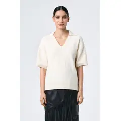 Velez - Vélez Polo Vestigio Para Mujer Oversized Crema