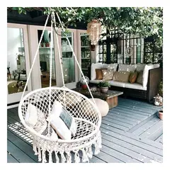 GENERICO - Silla Colgante Hamaca Gris Premium 170cm