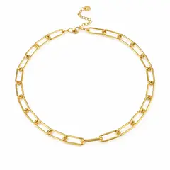 GENERICO - Collar Cadena Paperclip Acero Inoxidable Hombre