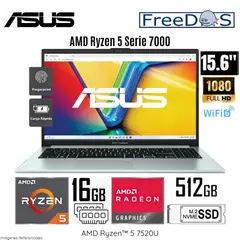 ASUS - Laptop Vivobook E1504FA-NJ545 AMD Ryzen 5-7520U 16GB RAM 512GB SSD 15.6" FHD Grey Green