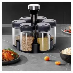 PERU IMPORTACIONES - CONDIMENTERO COCINA GIRATORIO 6 PIEZAS- ESPECIAS