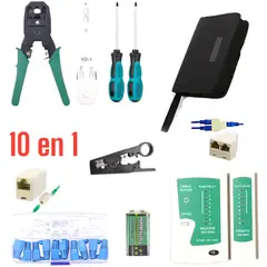 OEM - Kit 10en1 Crimpeador Ponchador con Testeador y Accesorios