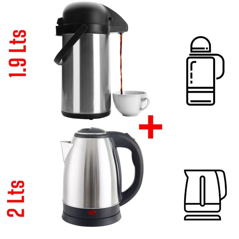 Hervidor y Termo con Dispensador 2L Combo Eléctrico para Bebidas Calientes