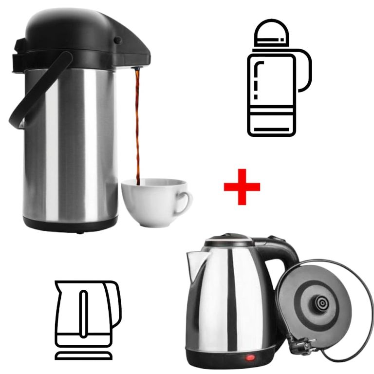 Hervidor Eléctrico 2L + Termo Sifón Dispensador de Bebidas Combo Ideal