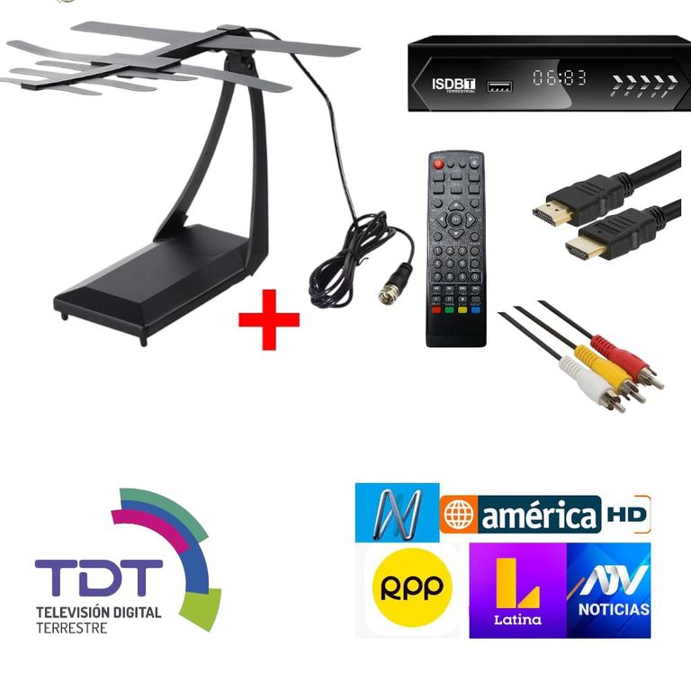 Pack TV Digital Receptor ISDB-T + Antena HD de Alta Calidad