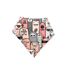 CHILLAX - Babero bandana monsters and friends pink para bebé