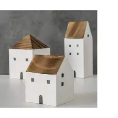 BOSQUE INVERNAL DECORACION ECO ALTERNATIVA - Villa medieval de madera juego de tres piezas