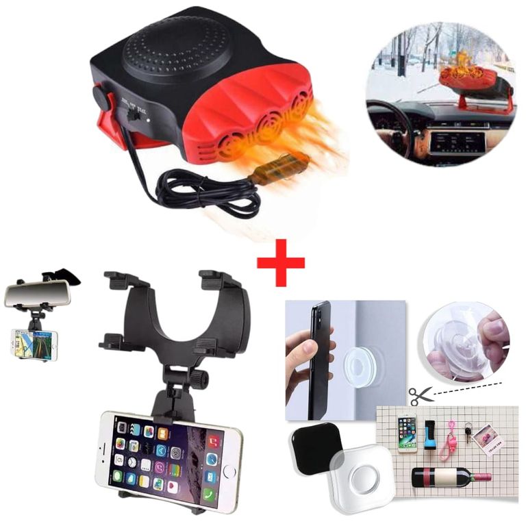 TRIPACK para Auto Calefactor + Soporte + Nano Gel Adhesivo