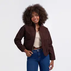 MACHINE - CASACA MUJER EI25VIKA PELUCHE - MARRON