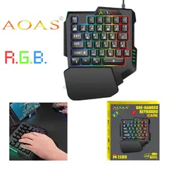 OEM - Keypad AOAS M-1100 RGB Gamer con Posamanos para Mayor Comodidad