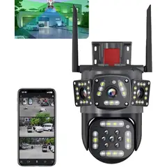 OEM - Cámara IP WiFi 4 Lentes Seguridad con MicroSD hasta 128GB (No Inc.)