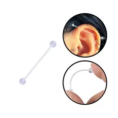 GENERICO - Set x 2 Piercings industrial transversal transparente de acrílico