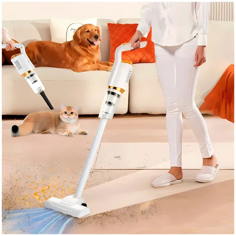 Aspiradora Portátil Inalámbrica Recargable 120W 2 en 1 Multifuncional Hogar Auto - Blanco - M