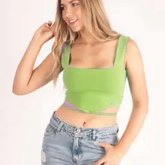 GENERICO - Crop Basic Quero Mackenzie Johnson Verde Limon