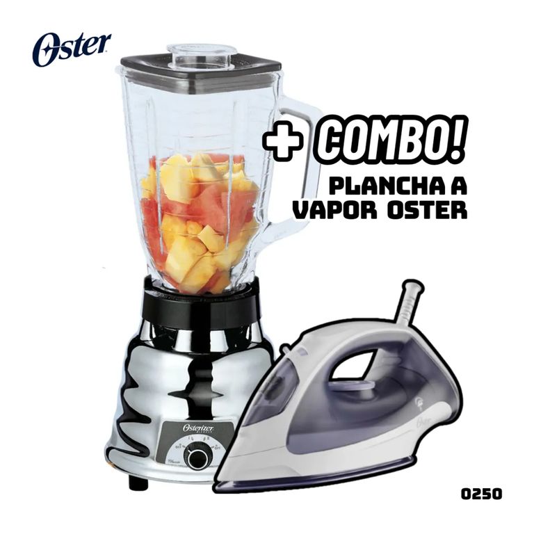 LICUADORA CLASICA 2 VELOCIDADES CROMADA - 250-22 + PLANCHA
