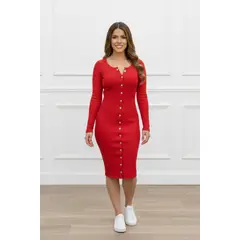 ARMA TU LOOK - VESTIDO KATIA CON BROCHES DELANTEROS ALGODON RIB