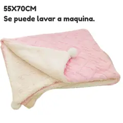 GENERICO - Manta Suave con Pompones para Gato o Perro Acolchada