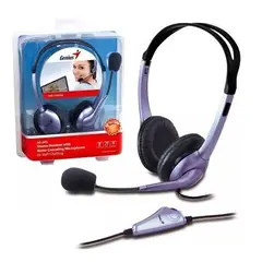 GENIUS - Audífonos con micrófono HS-04S azul para PC