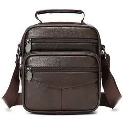 GENERICO - Práctico morral de cuero vacuno 6107