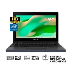 ASUS - CHROMEBOOK 11.6" HD IPS TOUCH INTEL N100 0.8 / 3.4GHZ