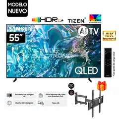 SAMSUNG - Televisor 55 Pulg. QLED Smart Tv TIZEN OS 4K UHD QN55Q60DAGXPE + Rack Movil