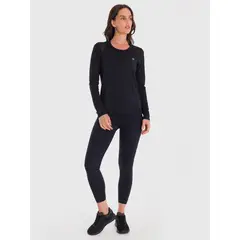 BSOUL - Polo Manga Larga Mujer First Layer Mesh Negro