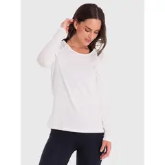 BSOUL - Polo Manga Larga Mujer First Layer Mesh Blanco