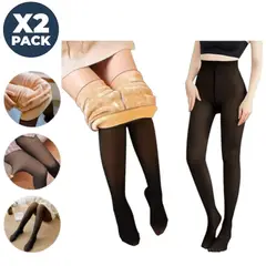 OEM - 2 Medias Térmicas de Lycra Microporo para Mujer Invierno