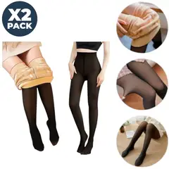 OEM - 2 Pantys Térmicos Invierno Lycra Microporo para Mujeres