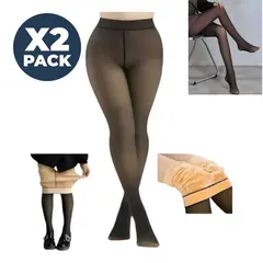 OEM - 2 Medias Pantys Invierno Térmicas Lycra Microporo Adultos