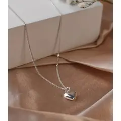 GENERICO - COLLAR DIJE CORAZON BOMBITA PLATA 950