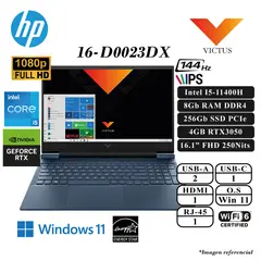 HP - LAPTOP VICTUS 16-D0023DX INTEL I5-11400H 8GB RAM 256GB SSD 4GB RTX3050 16.1 FHD IPS W11