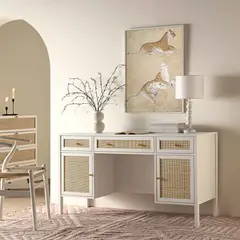 R&R MUEBLES - Escritorio Vintage Yuina Blanco