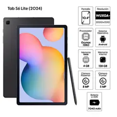 SAMSUNG - Tablet Galaxy Tab S6 Lite 104 2024128GB 4GB RAM principal 8MP frontal 5MP Octa-Core