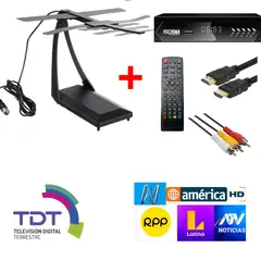 OEM - Pack Receptor ISDB-T y Antena HT TV Digital para Señal Abierta en HD