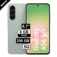 SAMSUNG - Celular Galaxy A56 5G 256GB 8GB RAM cámara principal 50MP frontal 12MP 67 Verde