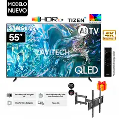 SAMSUNG - Televisor 55 Pulg. QLED Smart Tv TIZEN OS 4K UHD QN55Q60DAGXPE + Rack Movil