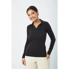BANATY - POLO DE ALGODON CAMISERO MANGA LARGA LORY DE MUJER