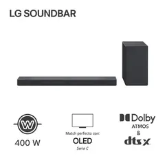 LG - Soundbar SC9S 400W Bluetooth Dolby Atmos Black SC9S