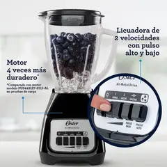 OSTER - Licuadora de 1.5L con 550 watts – Negro Kaliman