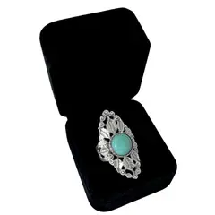 GENERICO - Anillo Mujer Hoja Amazonita Regalo Novia Mamá Plata 925