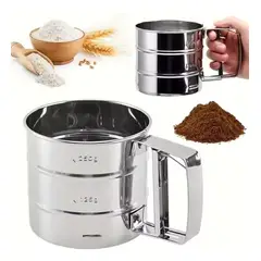 GENERICO - TAMIZADOR CON ASA GATILLO COCINA REPOSTERÍA ACERO INOX