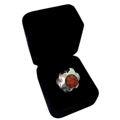GENERICO - Anillo Mujer Flor Huayruro Regalo Novia Mamá Plata 950