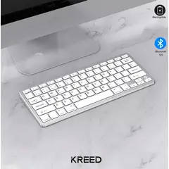 GENERICO - TECLADO BLUETOOTH INALAMBRICO COLOR BLANCO/PLATEADO