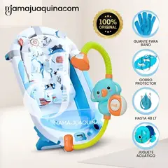 BABY - Bañera Plegable con Regadera «MEMO» Light Blue