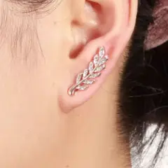 GENERICO - Aretes de hoja  cristal a la moda para mujer - 2 unids dorado