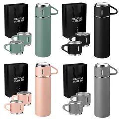 GENERICO - TERMO CON 3 TAZAS DE COLORES 500ML CN