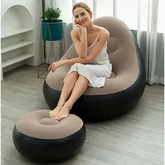 GENERICO - Sillón Inflable 2 en 1 con Push - Cómodo y Portátil